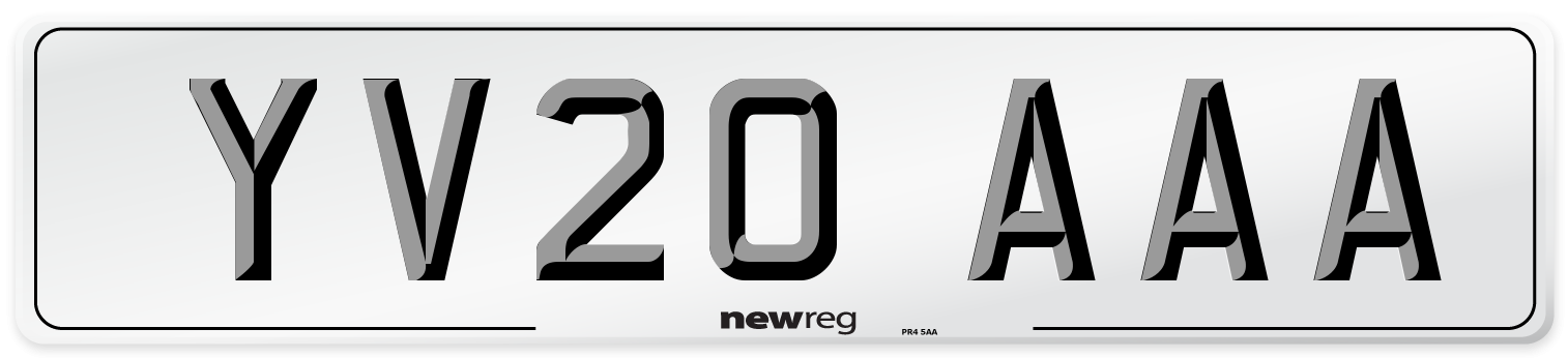 YV20 AAA Number Plate from New Reg